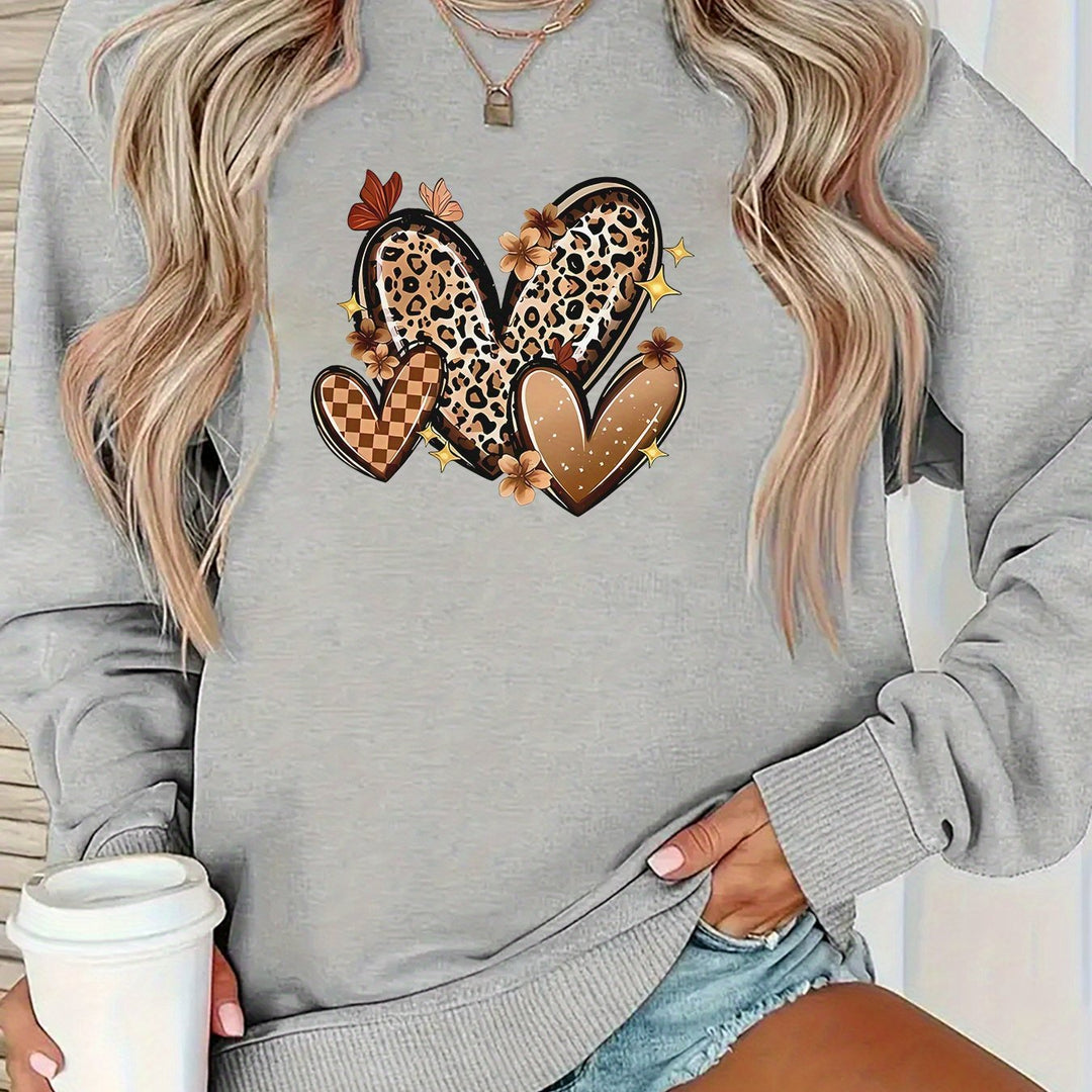 Sweatshirt pour femmes avec des motifs de cœur attrayants