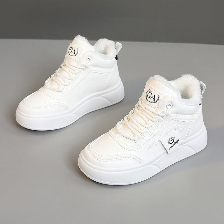 Baskets montantes tendance pour femmes avec doublure douillette et semelle antidérapante