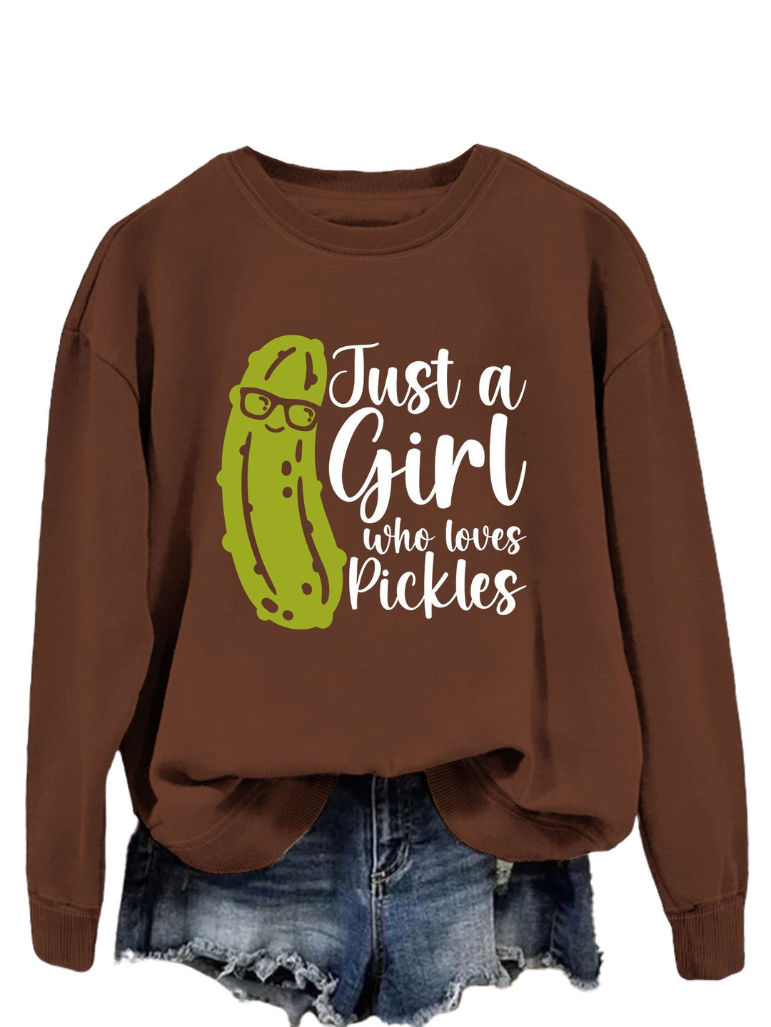 Sweatshirt pour femmes avec un motif de concombre humoristique et une coupe décontractée