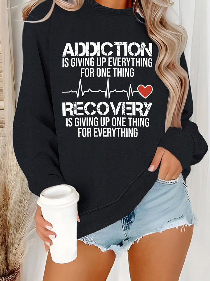 Sweatshirt pour femmes avec impression inspirante et coupe décontractée