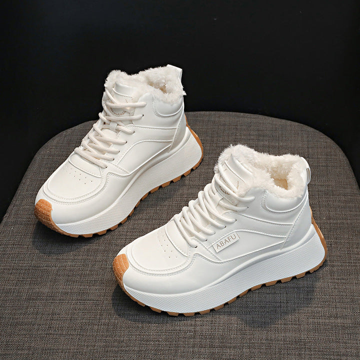 Baskets d'hiver pour femmes avec doublure douillette et semelle antidérapante