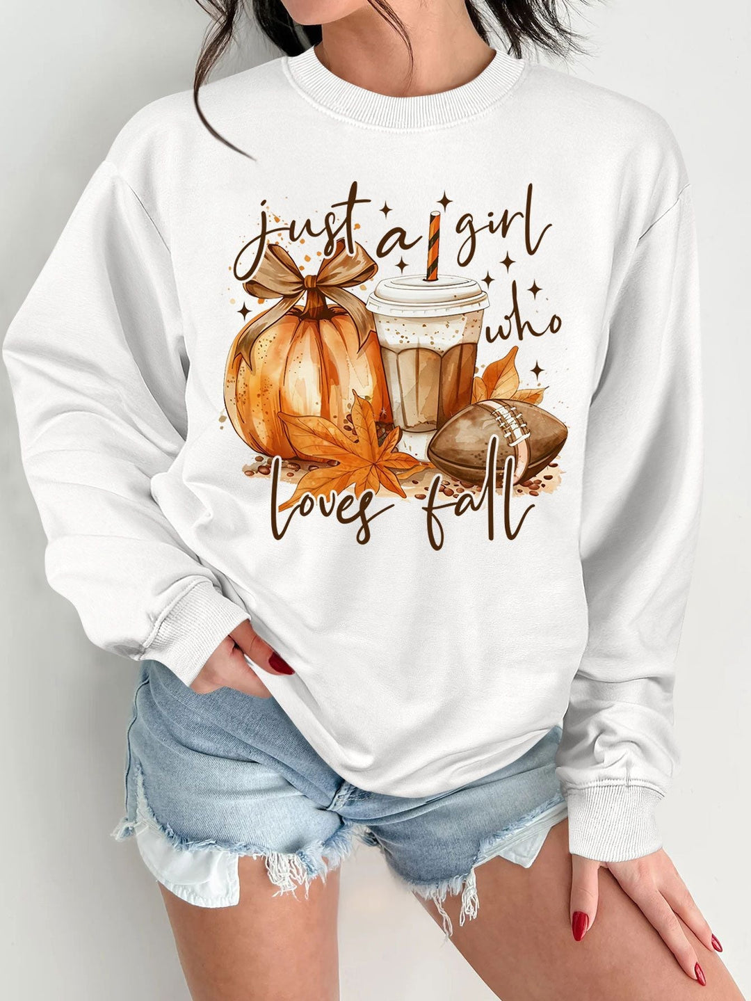 Sweat-shirt pour femmes avec motif automnal et impression inspirante