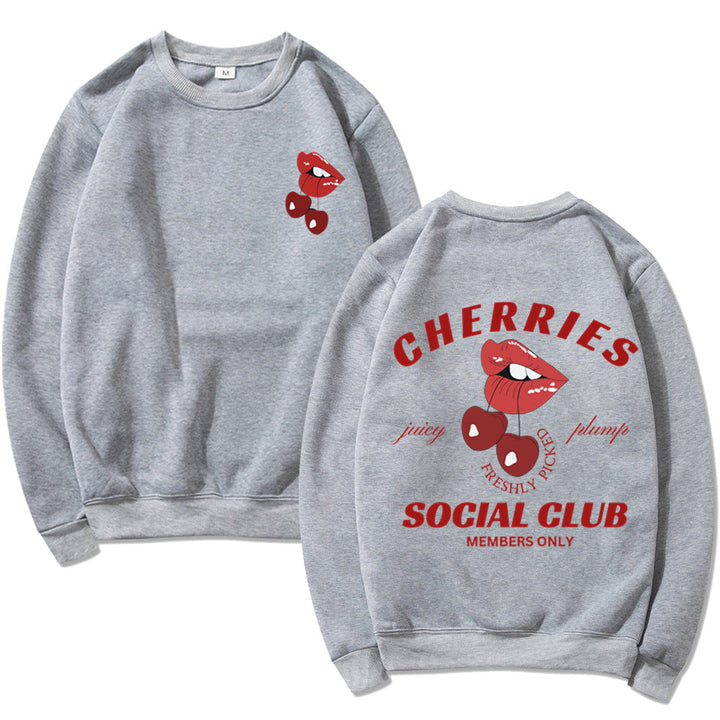 Sweatshirt pour femmes avec un design créatif de fruits et de bouche