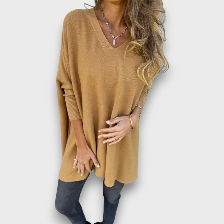 Leona – Tunika en tricot décontractée avec décolleté en V