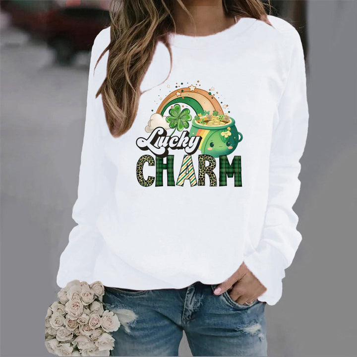 Sweatshirt pour femmes avec motif de chance créatif