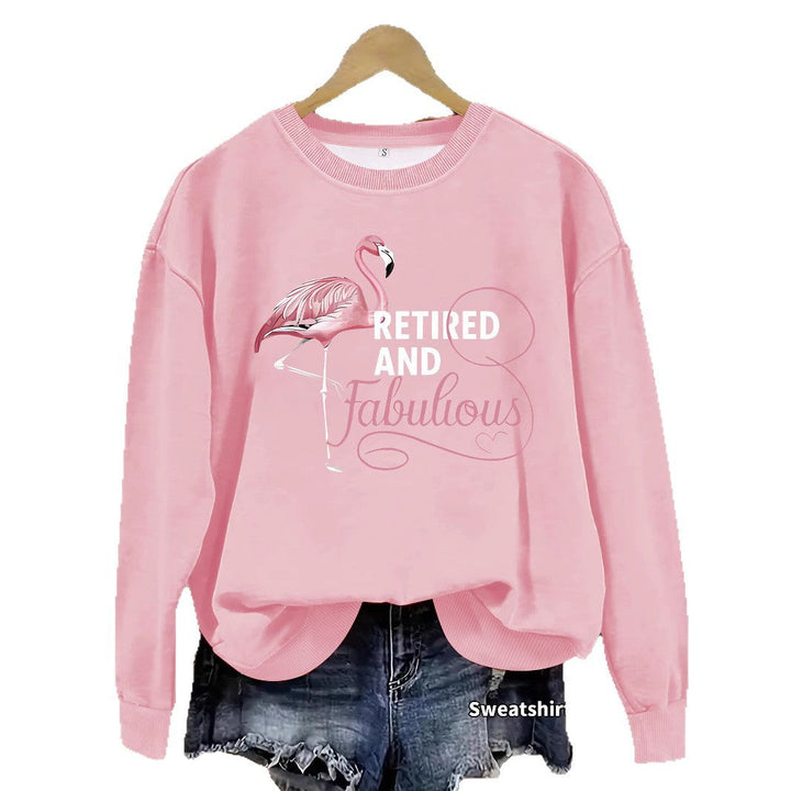 Sweat-shirt pour femmes avec un motif de flamant rose unique et une impression inspirante