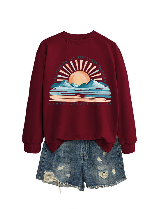 Sweat-shirt pour femmes avec un design inspirant de lever de soleil et une coupe décontractée