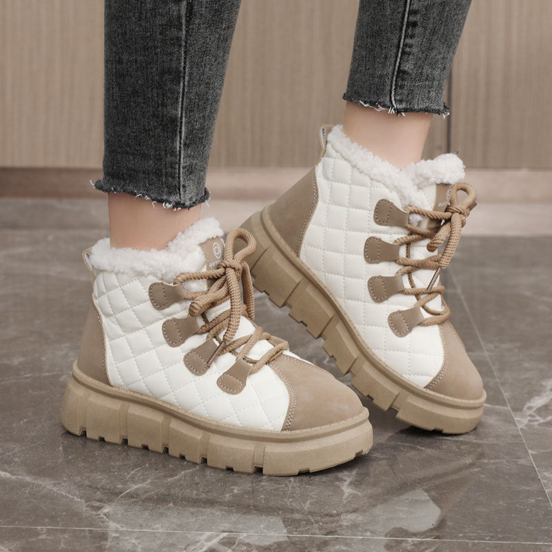 Bottes d'hiver pour femmes avec doublure douillette et semelle antidérapante