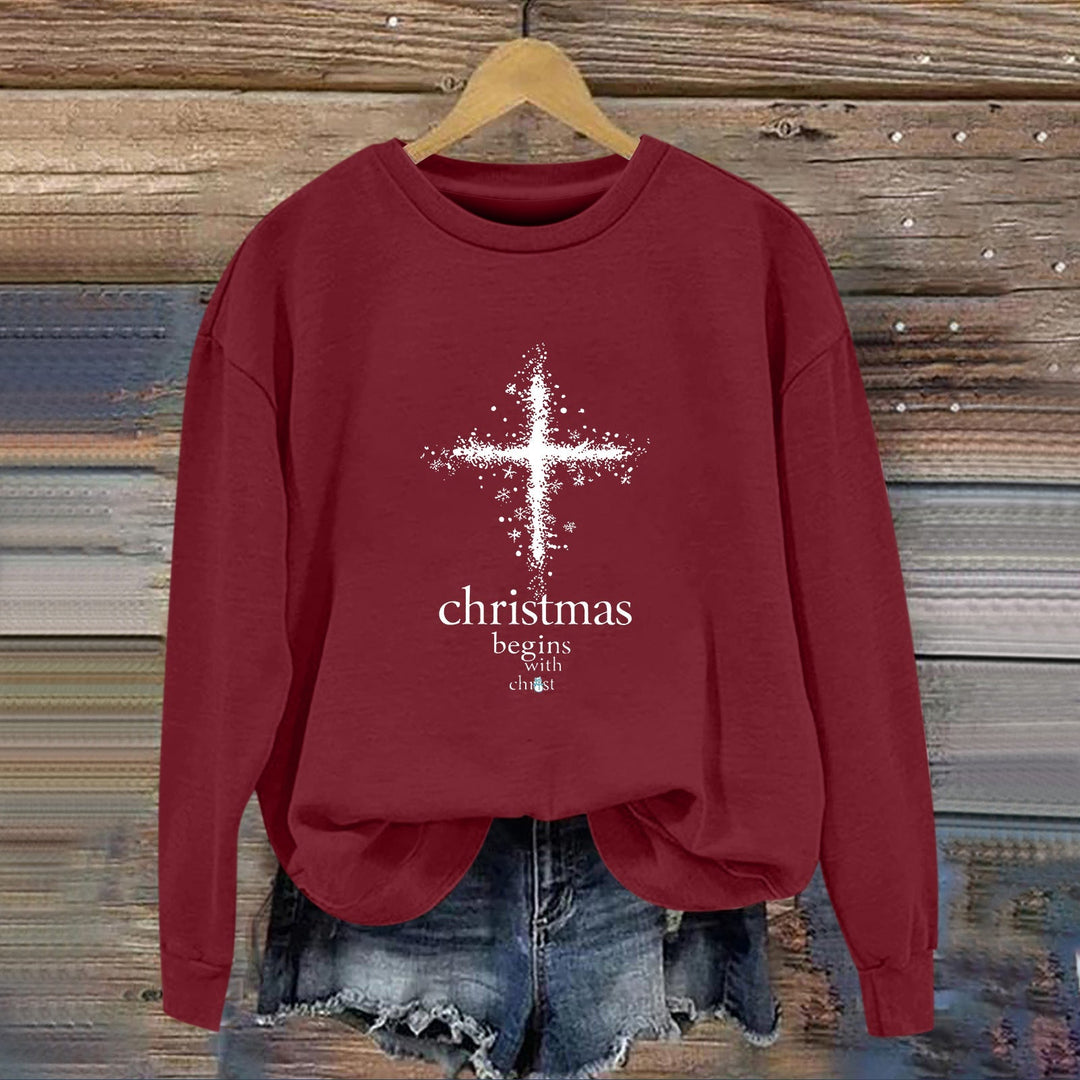 Sweatshirt pour femmes avec motif chrétien et intérieur doux