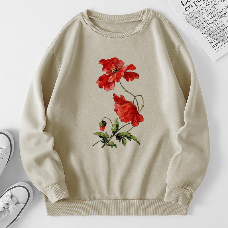 Sweatshirt pour femmes avec design floral et coupe confortable