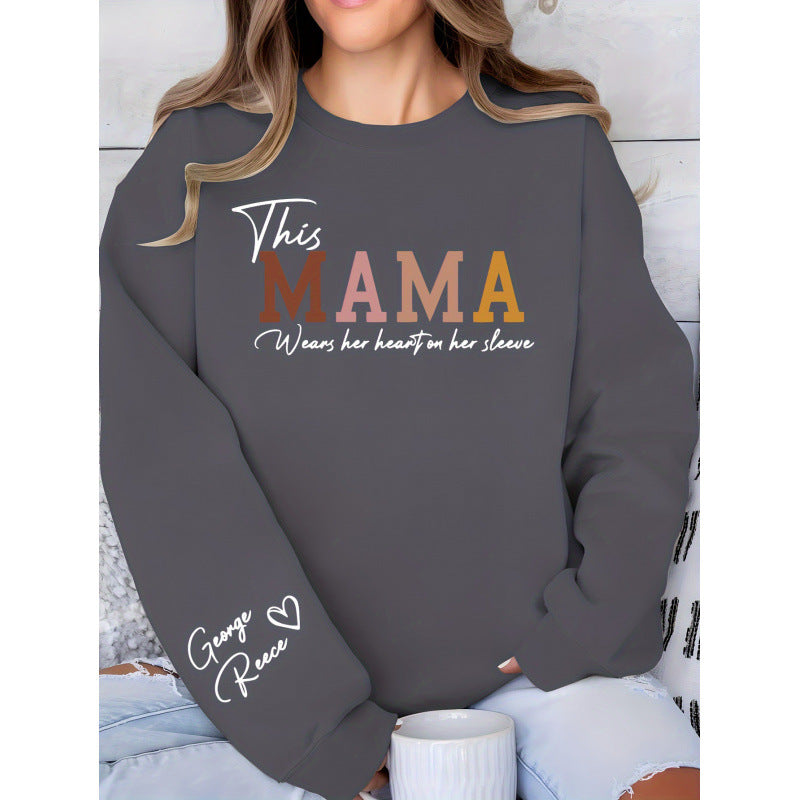 Sweat-shirt pour femmes avec impression inspirante "Mama" et coupe confortable