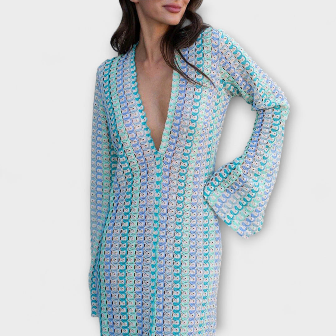 Elina – Robe maxi avec décolleté en V et ambiance de vacances