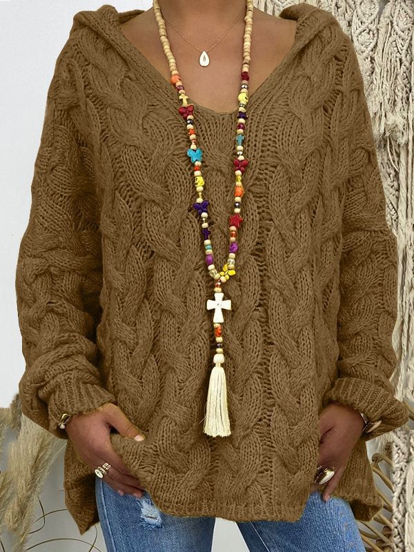 Pull à capuche en câble pour dames | Élégant, confortable, polyvalent