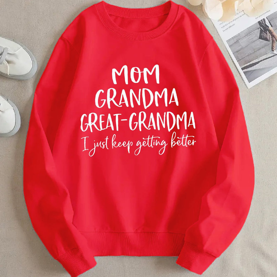 Sweatshirt pour femmes avec impression familiale créative et coupe confortable