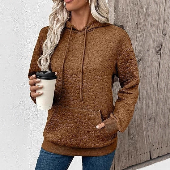 Sweat à capuche pour femmes avec motifs floraux et coupe généreuse