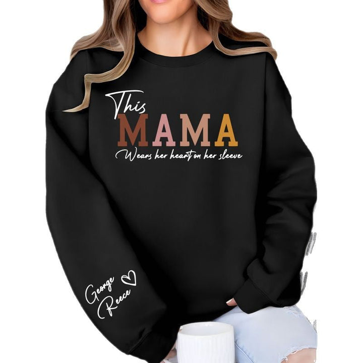Sweat-shirt pour femmes avec impression inspirante "Mama" et coupe confortable
