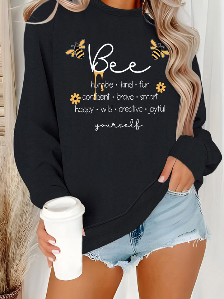 Sweat-shirt pour femmes avec un motif de abeille inspirant et des affirmations positives