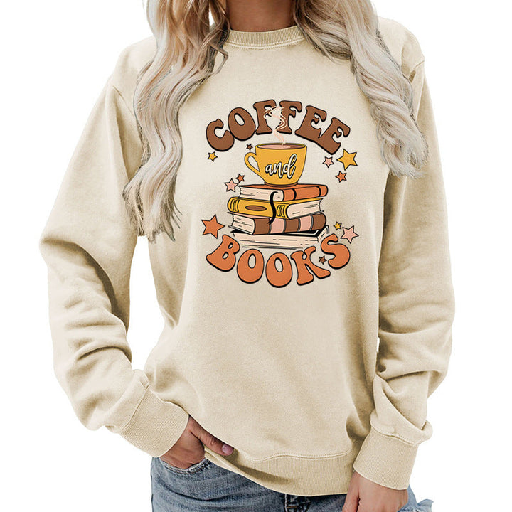 Sweatshirt pour femmes avec design créatif de livre de café