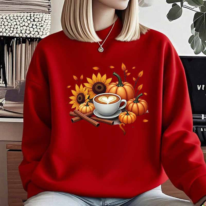 Sweatshirt pour femmes avec motif automnal et impression spéciale