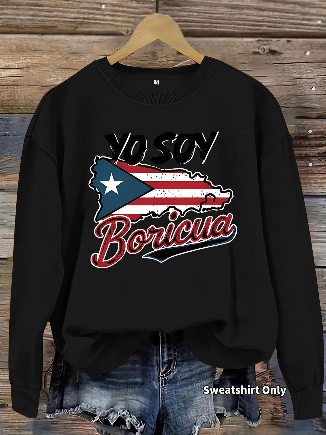 Sweat-shirt pour femmes avec design créatif de Porto Rico et coupe décontractée