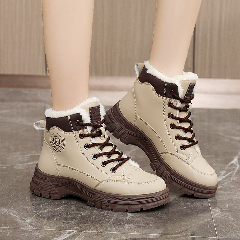 Bottes d'hiver chaudes pour femmes avec doublure douillette et semelle antidérapante