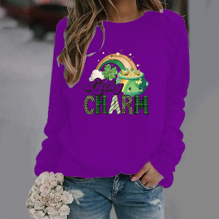 Sweatshirt pour femmes avec motif de chance créatif