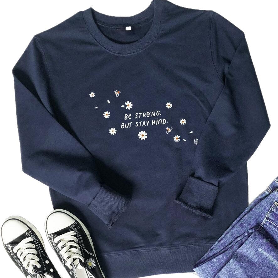 Sweatshirt pour femmes avec message inspirant et design floral