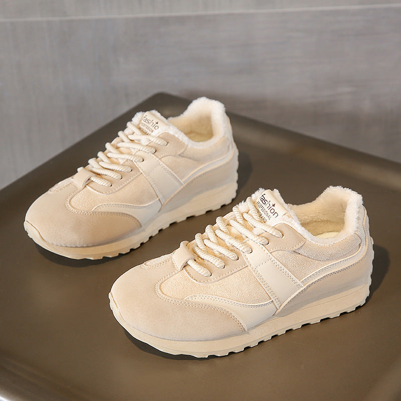 Baskets d'hiver confortables pour femmes avec doublure en polaire douce