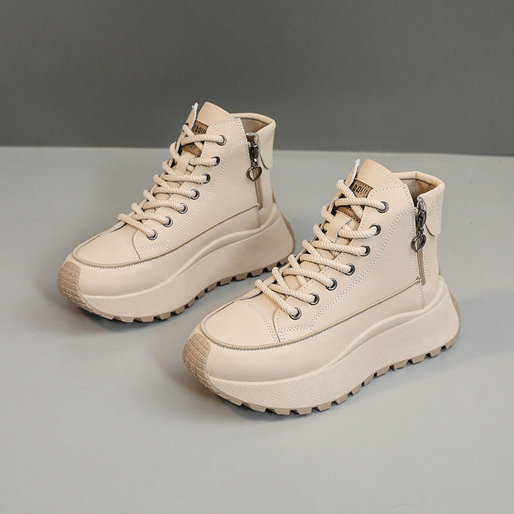 Baskets montantes pour femmes avec fermeture éclair élégante et semelle amortissante