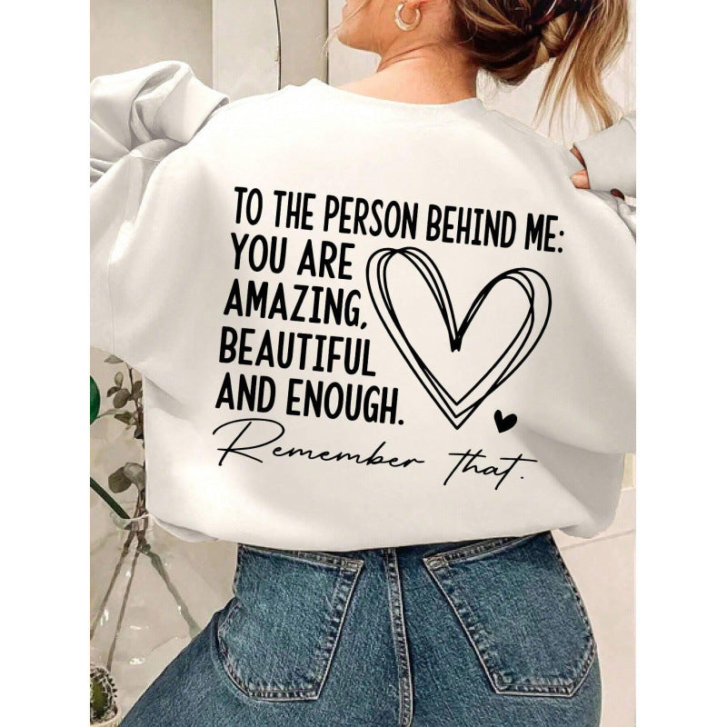 Sweat-shirt pour femmes avec motif inspirant et coupe décontractée