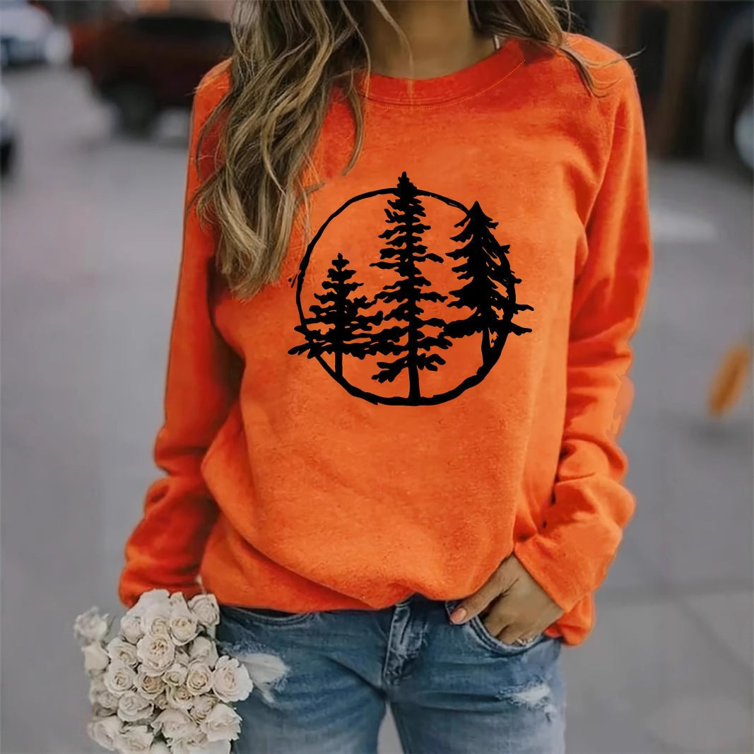 Sweatshirt pour femmes avec un motif nature cool et une coupe décontractée
