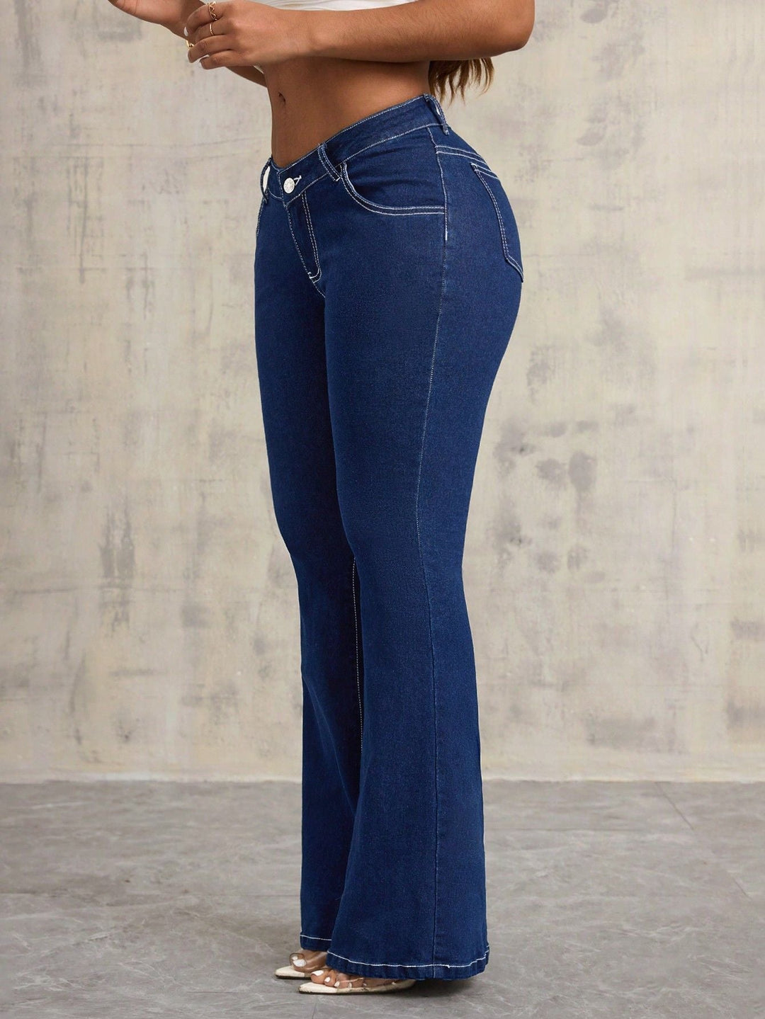 Jeans évasés taille haute pour femmes