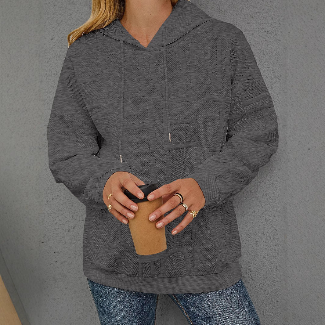 Sweat à capuche oversize pour femmes avec design texturé
