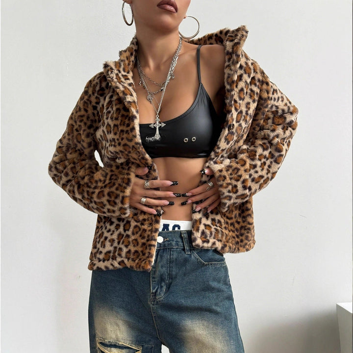 Veste blazer élégante à motif léopard pour femmes