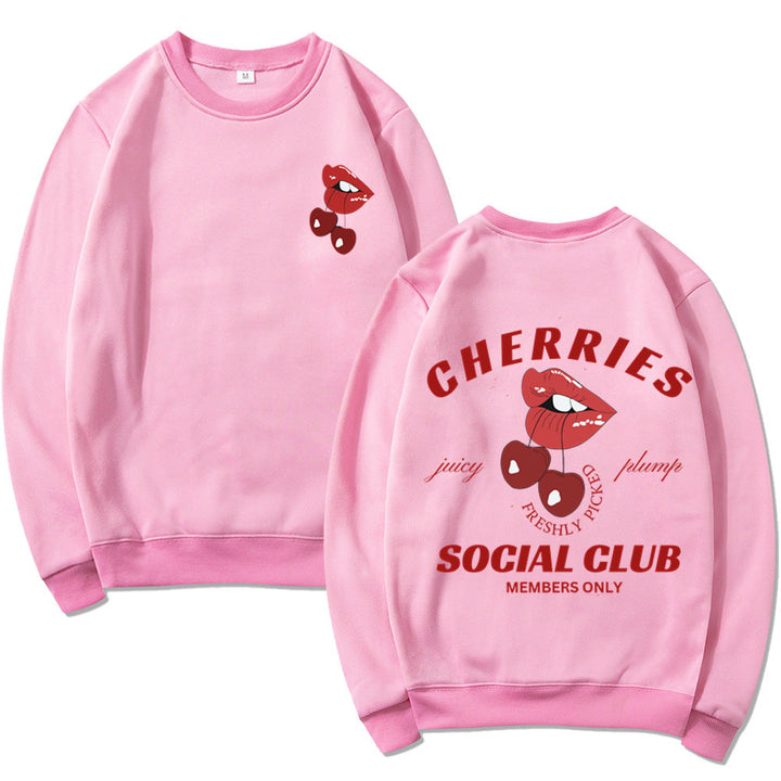 Sweatshirt pour femmes avec un design créatif de fruits et de bouche