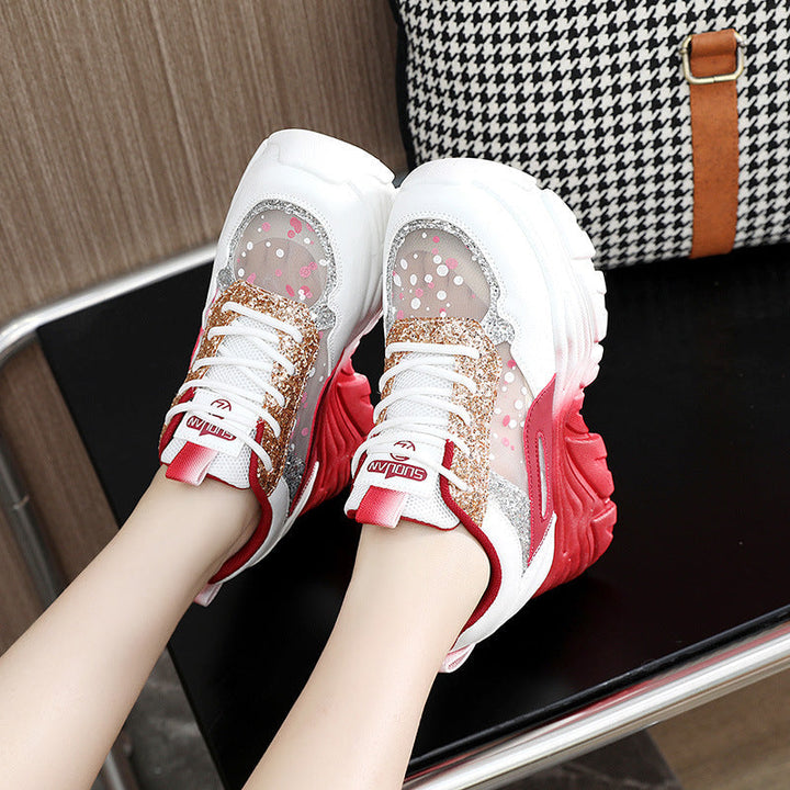 Baskets Chunky mode pour femmes avec accents scintillants et semelle confortable