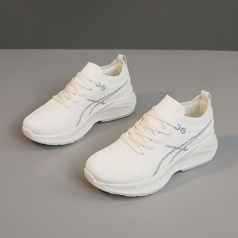 Baskets de loisirs sportives pour femmes avec matériau supérieur respirant et semelle amortissante