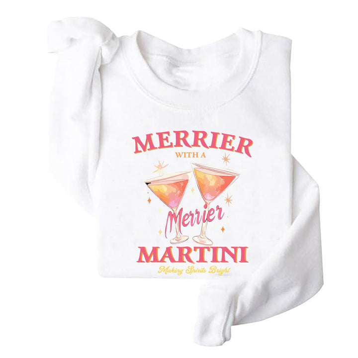 Sweatshirt pour femmes avec motif cocktail créatif et coupe décontractée