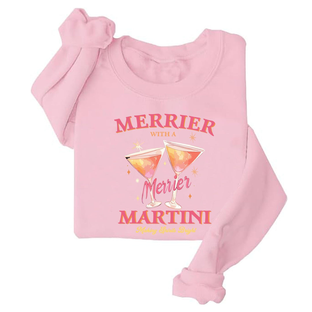 Sweatshirt pour femmes avec motif cocktail créatif et coupe décontractée