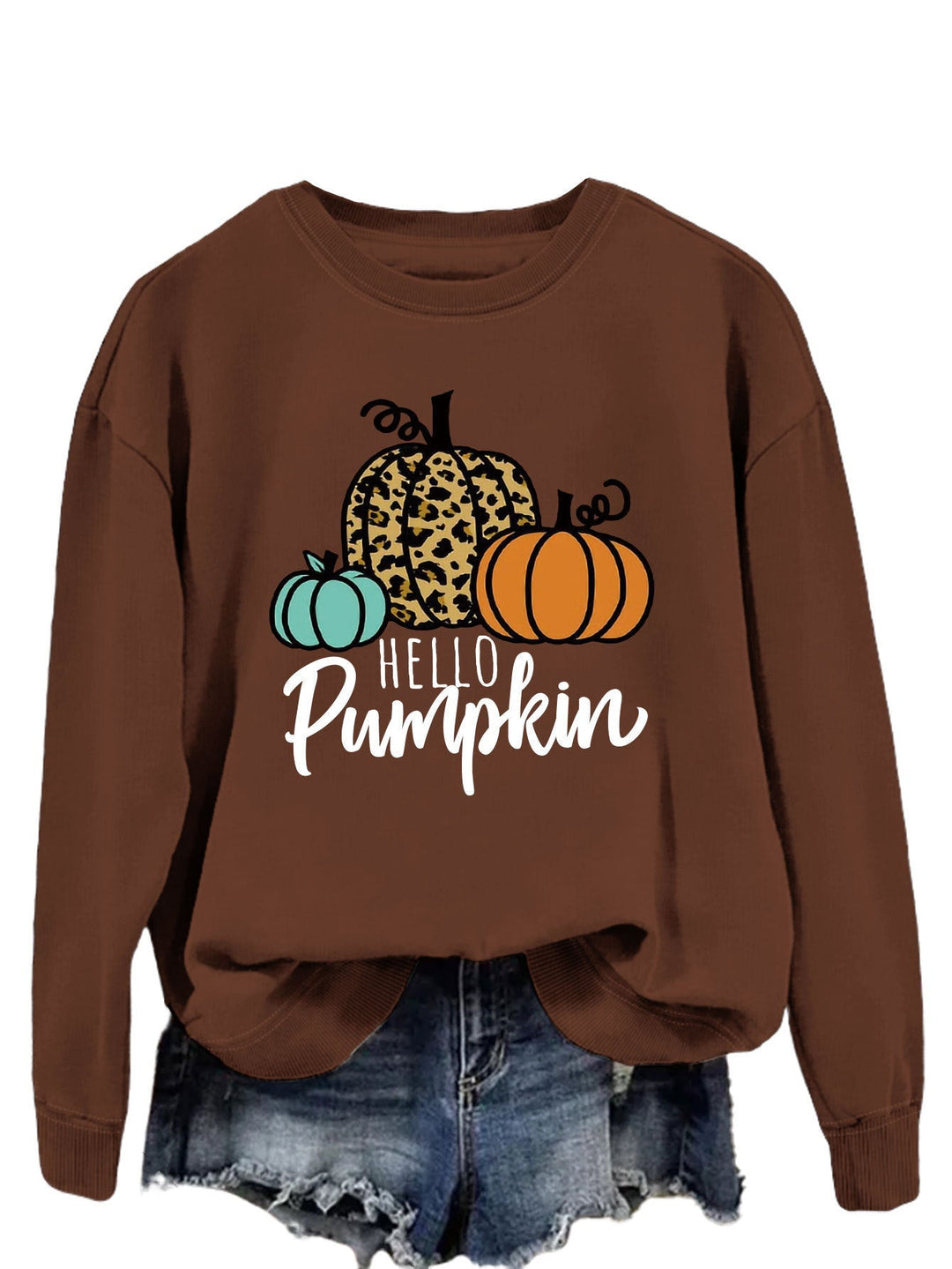 Sweatshirt pour femmes avec motif automnal créatif et coupe décontractée
