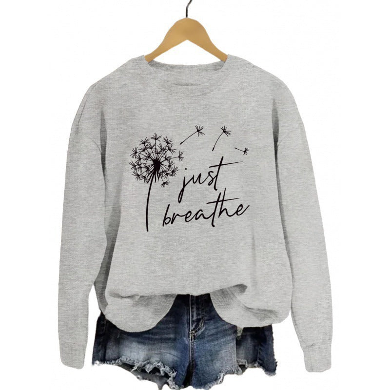 Sweat-shirt pour femmes avec un motif de pissenlit inspirant
