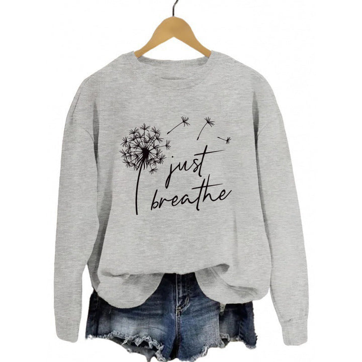 Sweat-shirt pour femmes avec un motif de pissenlit inspirant