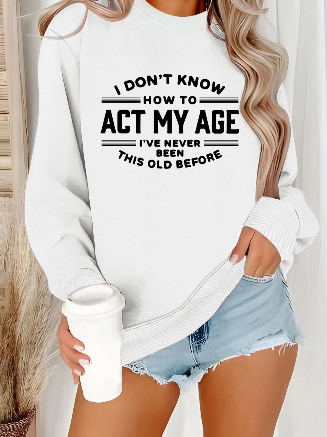 Sweatshirt pour femmes avec impression humoristique et coupe décontractée