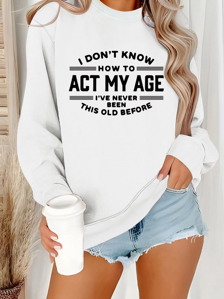 Sweatshirt pour femmes avec impression humoristique et coupe décontractée