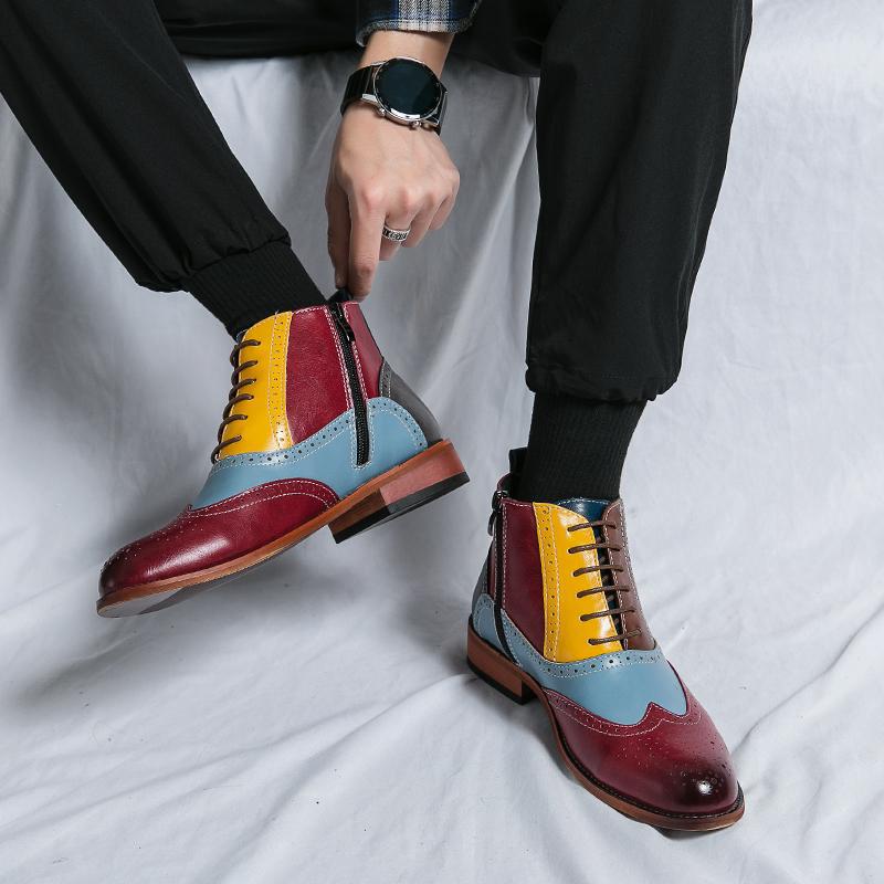 Bottines en cuir élégantes pour femmes avec un design coloré