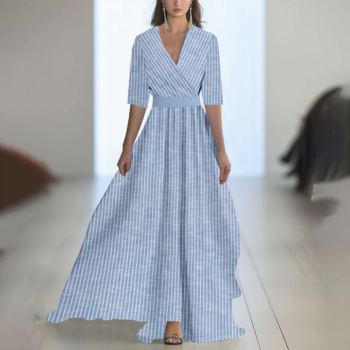 Fenina - Robe maxi à manches longues en chiffon fleuri