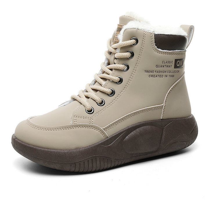 Bottes d'hiver tendance pour femmes avec doublure en polaire douce et semelle antidérapante