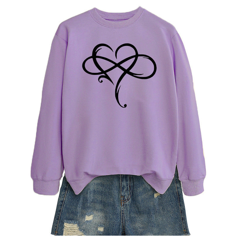 Sweatshirt pour femmes avec un design de cœur créatif et une coupe décontractée