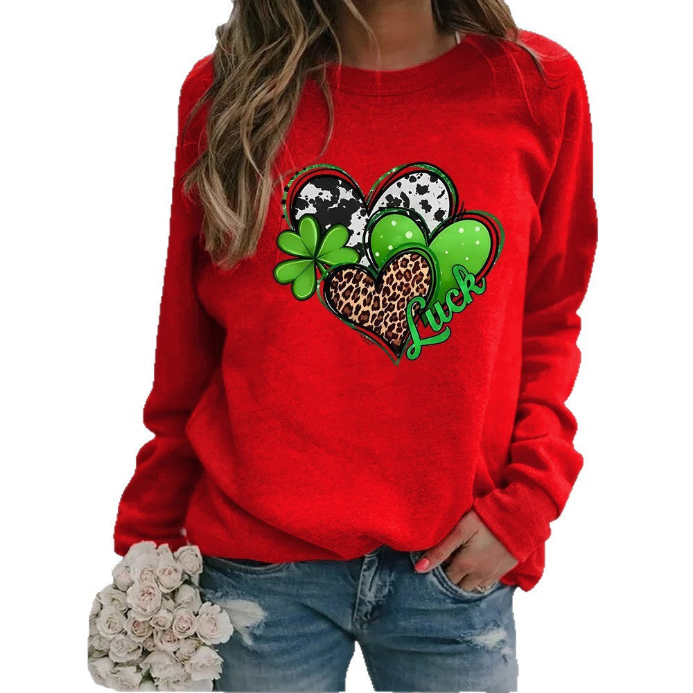 Sweatshirt pour femmes avec un design créatif en forme de cœur et un motif accrocheur