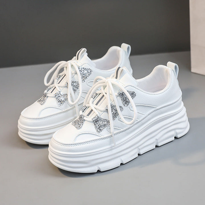 Baskets Chunky Sportives pour Femmes avec Applications Pailletées
